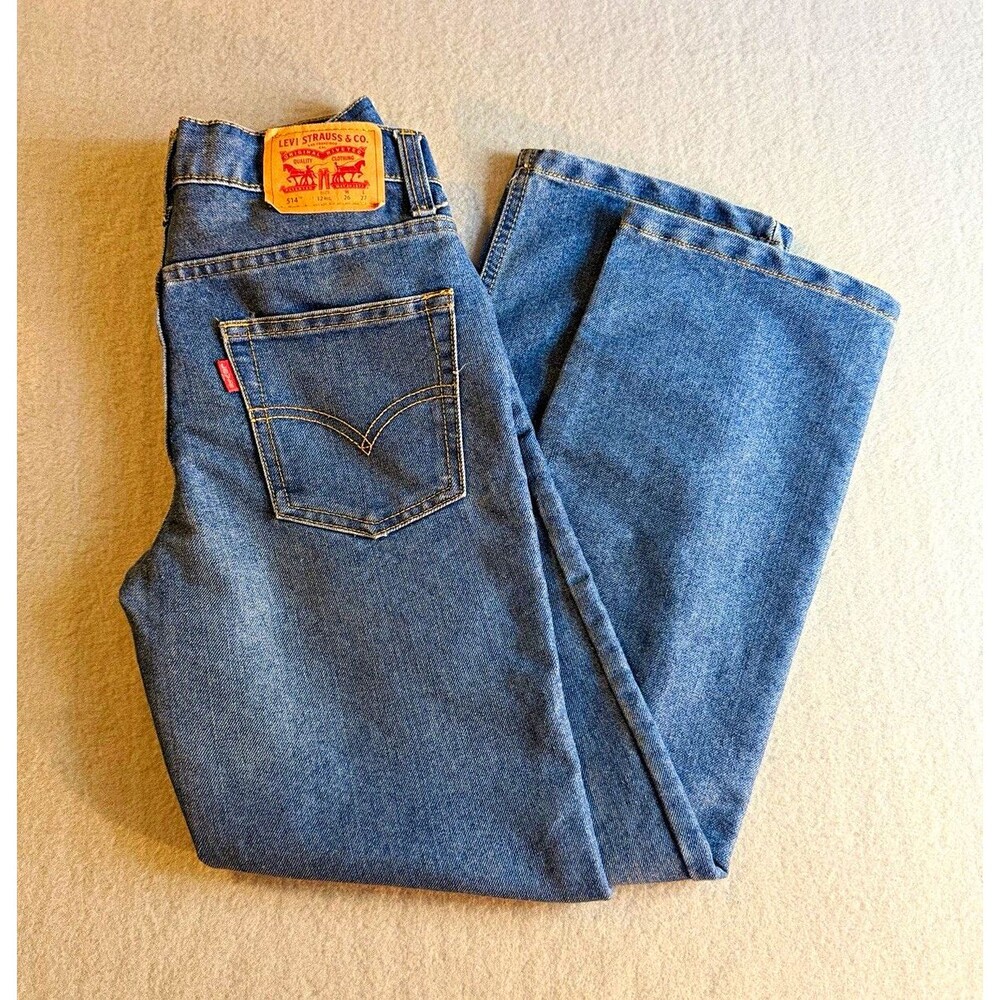 Levi's 514 Straight Fit Blue Medium Wash Denim Jeans Mid Rise 5-Pocket
